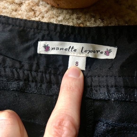 {Nanette Lepore} Black Velvet Trouser Dress Pants - Picture 5 of 8